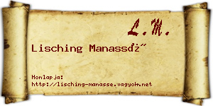 Lisching Manassé névjegykártya